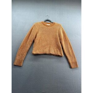 Standard Cloth Sweater Mens Small Brown Chenille Knit Crewneck Pullover